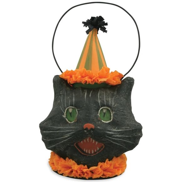 Bethany Lowe Halloween Sassy Cat Mini Bucket - Picture 1 of 3